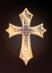 Fototapeta premium Złoty krucyfiks