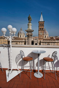 Roof Bar In Rome, Italy