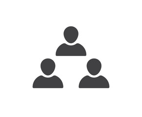 Modern three people icon - team lead, communication icon 