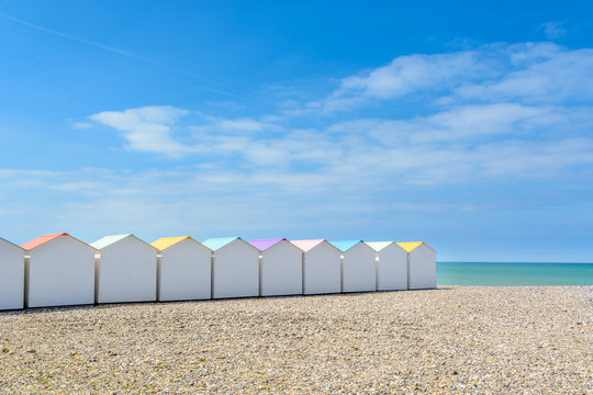 Beach cabins in Le Treport, France