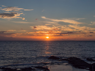 Sea and sunset in Pantelleria island, Sicily, Italy