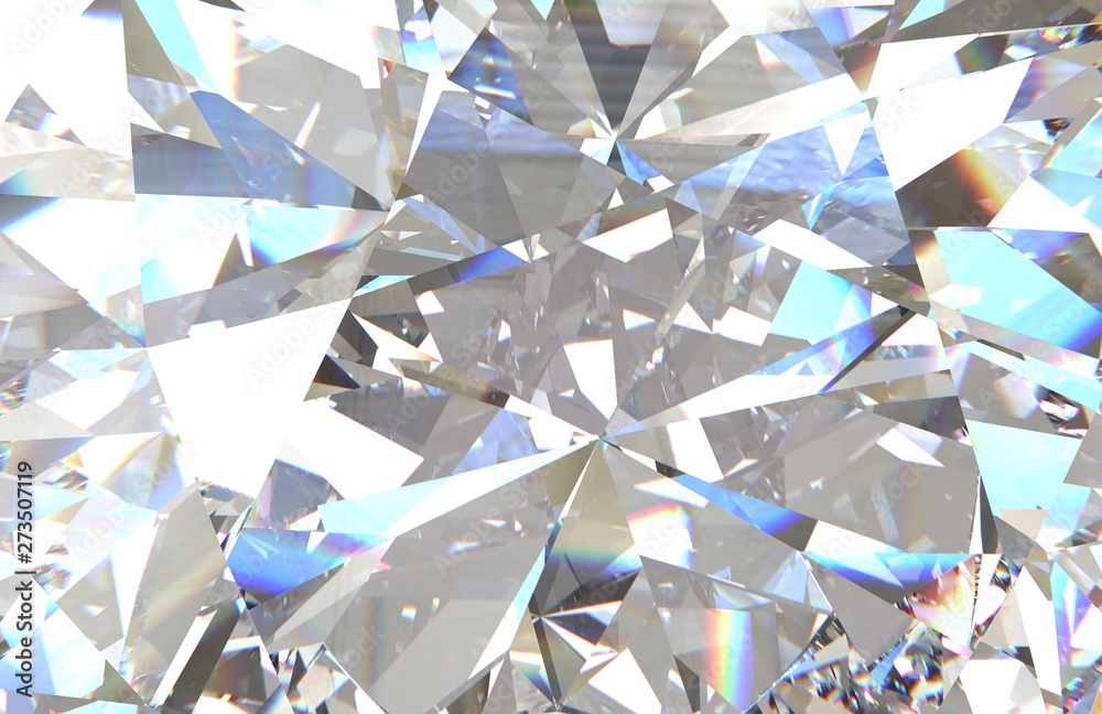 Wall mural layered texture triangular diamond or crystal shapes background. 3d rendering model