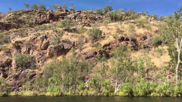 Landscape view of Leliyn Edith Falls in Nitmiluk National Park Northern Territory, Australia. 