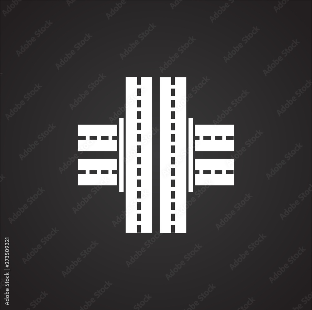 Poster road icon on background for graphic and web design. simple illustration. internet concept symbol for