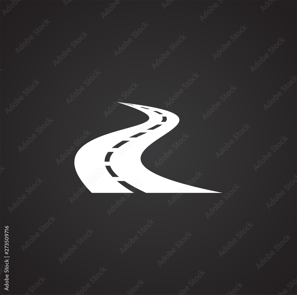 Poster road icon on background for graphic and web design. simple illustration. internet concept symbol for