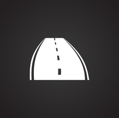 Road icon on background for graphic and web design. Simple illustration. Internet concept symbol for website button or mobile app.