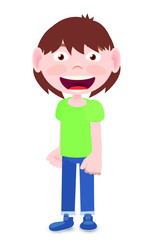Vector flat style cartoon character. young boy