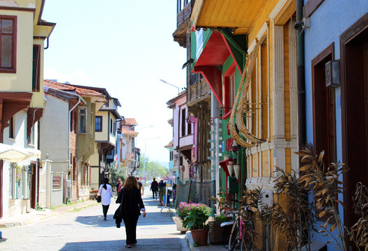 Mudanya town old architectures and streets in Burca city