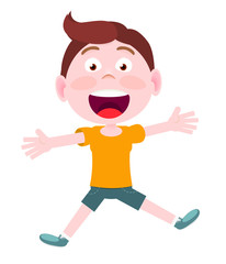 Vector flat style cartoon character. young boy