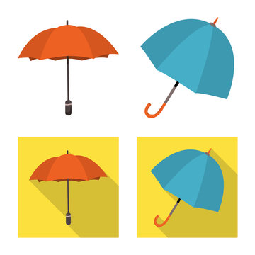 Vector illustration of protection and closed icon. Set of protection and rainy stock symbol for web.