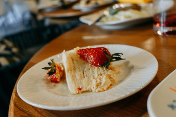 dessert strawberry puff delicious restaurant