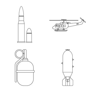 Vector design of weapon and gun logo. Set of weapon and army vector icon for stock.