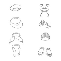 Isolated object of winter and cold logo. Set of winter and warm stock symbol for web.