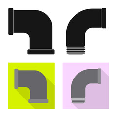 Isolated object of pipe and tube symbol. Collection of pipe and pipeline vector icon for stock.
