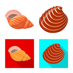 Vector design of animal and decoration logo. Collection of animal and ocean stock vector illustration.