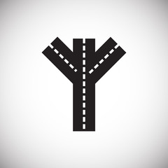 Road icon on background for graphic and web design. Simple illustration. Internet concept symbol for website button or mobile app.