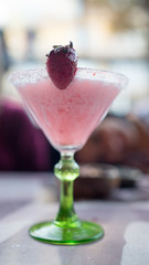 milkshake strawberry cocktail closeup