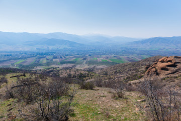 Scenic landscape with settlements, Armenia-Georgia border