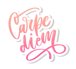 Carpe Diem. Beautiful message. It can be used for website design, t-shirt, phone case, poster, slogan