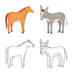 Vector illustration of breeding and kitchen symbol. Set of breeding and organic vector icon for stock.