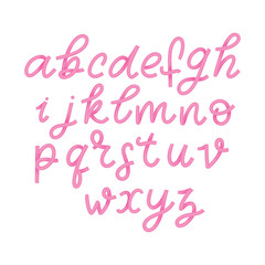 Hand drawn typeface set isolated on white. Brush painted characters: lowercase and uppercase. logo font. Typography alphabet for your designs: logo, typeface, card, wedding invitation.