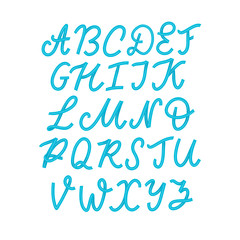 Hand drawn typeface set isolated on white. Brush painted characters: lowercase and uppercase. logo font. Typography alphabet for your designs: logo, typeface, card, wedding invitation.