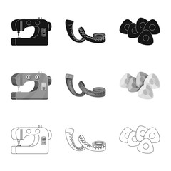 Vector design of craft and handcraft sign. Set of craft and industry stock vector illustration.