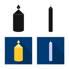 Vector design of relaxation and flame sign. Set of relaxation and wax stock symbol for web.