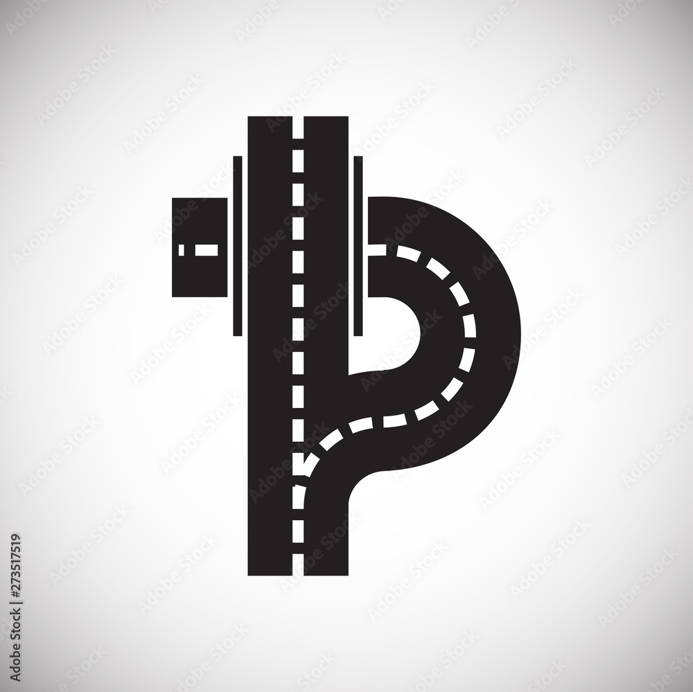 Poster road icon on background for graphic and web design. simple illustration. internet concept symbol for