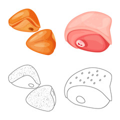 Vector illustration of product and poultry logo. Collection of product and agriculture stock vector illustration.