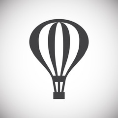 Hot Air balloon icon on background for graphic and web design. Simple illustration. Internet concept symbol for website button or mobile app.