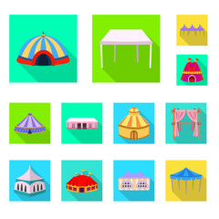 Vector illustration of awning and shelter icon. Set of awning and canopy vector icon for stock.