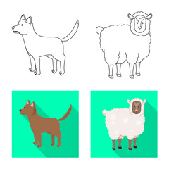 Vector design of breeding and kitchen logo. Set of breeding and organic vector icon for stock.