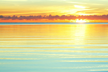 sunset over the lake