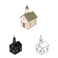 Vector illustration of church and christian icon. Set of church and steeple stock vector illustration.