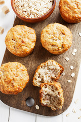 Banana muffins with oatmeal