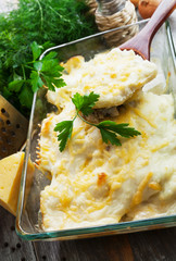 Casserole with fish and potatoes