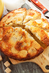 Semolina cake with bananas