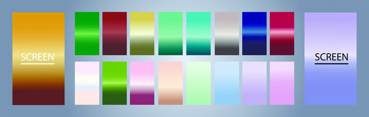 Fototapeta premium Set of round Vector Gradient. Multicolor Sphere. Modern abstract background texture. Template for design. Isolated objects.