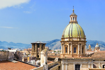 Fototapeta na wymiar Dome of the Saint Catherine Church in Palermo, Italy