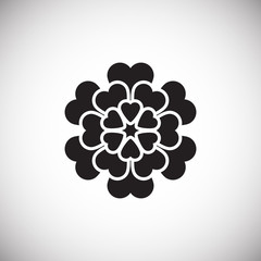 Flower pattern icon on background for graphic and web design. Simple illustration. Internet concept symbol for website button or mobile app.