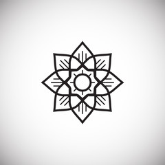 Flower pattern icon on background for graphic and web design. Simple illustration. Internet concept symbol for website button or mobile app.