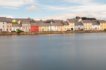 Fototapeta na wymiar Coloured houses around Corrib River