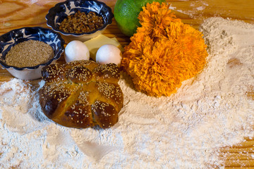 traditional bread of the day of the dead Mexico hojaldras