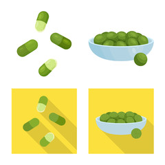 Isolated object of protein and sea logo. Set of protein and natural stock vector illustration.