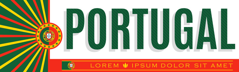 Portugal Patriotic Banner design, typographic vector illustration, Portuguese Flag colors