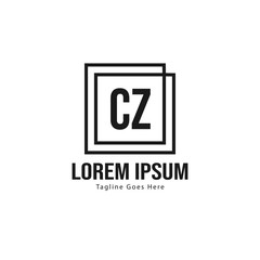 Obraz premium Initial CZ logo template with modern frame. Minimalist CZ letter logo vector illustration