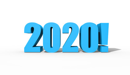 2020 New Year. Twenty twenty or two thousand twenty figures on a white background.