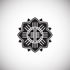 Flower pattern icon on background for graphic and web design. Simple illustration. Internet concept symbol for website button or mobile app.