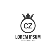 Fototapeta premium Initial CZ logo template with modern frame. Minimalist CZ letter logo vector illustration